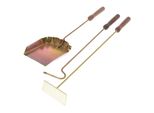 Aqbau® Set Da 3 Pezzi Per Caminetto | Accessori Per Caminetto | Attrezzi Per Caminetto | Set Per Caminetto Zincato Con Attizzatoio Raschia Cenere Pala Carbone
