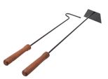 Aqbau® Set Di Attrezzi Per Caminetto 2 Pezzi Con Attizzatoio E Raschia Cenere Nero Accessori Per Caminetto Moderno | Posate Per Caminetto | Attrezzi Per Caminetto
