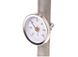 Aqbau® Termometro A Contatto Ø 63 Mm 0-120° Termometro A Quadrante Termometro Per Acqua Calda Bimetallo