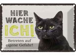 Vianmo Insegna Di Latta 12X18 Cm Katze Hier Wache Ich Eigene Gefahr
