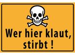Vianmo Insegna In Legno 12X18 Cm Wer Hier Klaut Stirbt Totenkopf