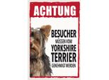 Vianmo Insegna In Legno 18X12 Cm Tiere Achtung Yorkshire Terrier