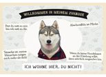 Vianmo Insegna In Legno 12X18 Cm Tiere Haski Willkommen Wohne Hier