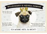 Vianmo Insegna In Legno 12X18 Cm Tiere Mops Willkommen Wohne Hier