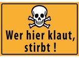 Vianmo Insegna In Legno 20X30 Cm Wer Hier Klaut Stirbt Totenkopf