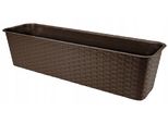 Vaso Da Balcone 60 X 17 Cm In Plastica Rattan Bronze Verdenia