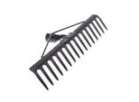 Aqbau® Rake Rastrello Da Giardino In Metallo Rastrello Da Fieno A 16 Denti (420 Mm)