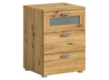 Comodino Xeno 3 Cassetti Decoro Rovere.