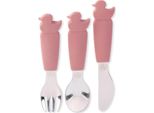 Ecorascals - Set Di Coltelli, Forchette E Cucchiai In Acciaio Inox E Silicone, Rosa