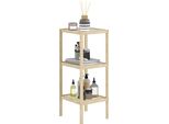 Homcom Scaffale Da Bagno, Scaffale Da Bagno A 3 Livelli, Scaffale In Piedi In Bambù, Con Piedini, Per Bagno, Soggiorno, Cucina, 33 X 31 X 78 Cm, Legno Naturale