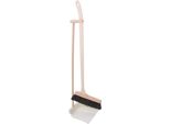 Aqbau | Holzi Set Per Spazzare - Set Di Pale Per Spazzare Con Manico Lungo - Scopa Per Ambienti - Set Di Pale E Scope - Scopa Per Esterni Per Spazzare Comodamente Senza Chinarsi. (Bianco)