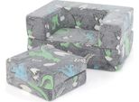 Costway Comodo Divano Da Gioco, Divano Modulare Per Bambini Con Cuscini, Divano Letto Fosforescente Con Rivestimento Lavabile In Lavatrice E Imbottitura In Gommapiuma
