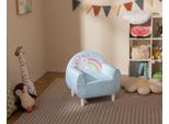 Divano Per Bambini Costway, Poltrona Imbottita Per Bambini Con Tessuto Spandex Traspirante E Imbottitura In Schiuma, Divano Da Lettura Unicorno Colorato Blu