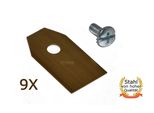9 X 3,5CM Lame In Titanio Per Herkules G-Froce, Telsing 1000 1500 2000 Robot Rasaerba