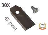 30 X 4,3 Cm Lama In Acciaio Inox Per Herkules G-Froce, Telsing 1000 1500 2000 Robot Rasaerba