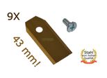9 X 4,3CM Lame In Titanio Per Herkules G-Froce, Telsing 1000 1500 2000 Robot Rasaerba