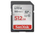 SANDISK Speicherkarte SDXC Ultra 512GB (Class 10/UHS-I/150MB/s), grau, 512 GB, Speicherkarten