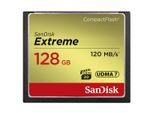 SANDISK Speicherkarte CF Extreme, gold (goldfarben), 128 GB, Speicherkarten