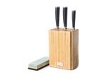 G21 G21 Set Di Coltelli Damasco Premium In Blocco Di Bambù, Scatola, 3 Pezzi + Pietra Per Affilare G21-6002298