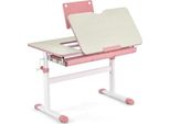Scrivania Per Bambini Costway Regolabile In Altezza, Scrivania Con Piano Inclinabile, Leggio, Cassetto E Righello, Scrivania Ergonomica Per Bambini Dai 3 Ai 12 Anni (Rosa)