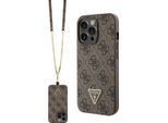 Guess Guhcp13Lp4Tdscpw Iphone 13 Pro / 13 6.1 BrąZowy/Brown Hardcase Crossbody 4G Metal Logo