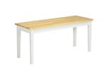 Panca Homcom Panca Da Pranzo A 2 Posti Panca In Legno, Panca Da Cucina Panca Da Soggiorno Per Cucina, Ingresso, Caricabile Fino A 220 Kg, Legno Di Pino, Naturale+Bianco, 102 X 36 X 45