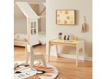 Scrivania Per Bambini Con Sedia 'Skinnskatteberg' In Legno Di Pino + Legno Mdf / Bianco