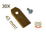 30 X 4,3 Cm Lame In Titanio Per Herkules G-Froce, Telsing 1000 1500 2000 Robot Rasaerba