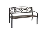 Gartenbank MCW-F44, Bank Parkbank Sitzbank, 2-Sitzer Pulverbeschichteter Stahl ~ Vintage Bronze