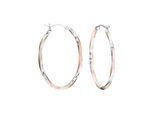 Paar Creolen Jobo "Oval", Silber (Silber 925), Ohrringe, Damen, Silber 925 (Sterlingsilber), 925 Silber Bicolor Vergoldet
