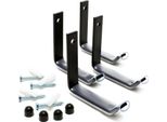 Wiltec Portagomme Da Parete Per 4 Pneumatici - 106 X 20 X 102 Mm - In Acciaio - Carico Massimo 25 Kg Per Supporto - Accessori Per Portagomme Ad Albero