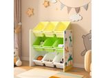 Scaffale Per Bambini 'MuxíA' Con 9 Scatole Portaoggetti Motivo Dinosauro 60 X 62 X 26,5 Cm