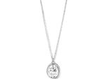 New Bling 9NB-0724 Collana In Argento Con Ciondolo - Donna - Zirconi - Ovale - 13,6 X 11,7 Mm - Bianco - Maglia Ad Ancora - 40 + 5 Cm - Rodio - Argento