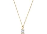 New Bling 9NB 0538 Collana In Argento Con Ciondolo - Donna - Rettangolo - Zirconi - Bianco - 40+5Cm - Colore Oro