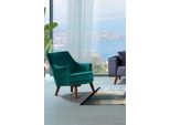 Poltrona Da Salotto 1 Posto In Tessuto Poliestere Stile Moderno Design Colore Verde