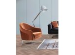 Divano Di Design Poltrona Divano Imbottito 1 Posto Tessile Monoposto Nuovo Colore Marrone