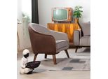 Mobili Poltrona Monoposto Tessile Soggiorno Salotto Design Divano Colore Grigio