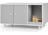 Costway Tavolino E Armadietto Per Gatti 2In1 Con Tiragraffi, Tavolino Con Lettiera, Casa Per Gatti, Lettiera Per Gatti In Legno 90X50X50Cm