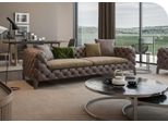 Divano Chesterfield A Quattro Posti Taupe Moderno Arredamento Soggiorno Moderno Nuovo