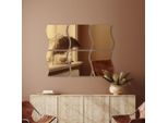Specchi Ondulati Autoadesivi - Set Di 6 Piastrelle A Specchio Dorate Per La Decorazione Della Parete - Specchi Decorativi - Oro