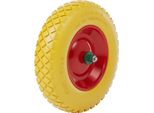 Wiltec Ruota Inpoliuretanoantiforatura 4.8/4.00-8 90 X 390 Mm 160 Kg, Ruota Per Carriola In Poliuretano E Gomma Piena Con Asse Passante, Ruota Per Carriola Antiforatura