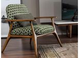 Poltrona Wing Chair Poltrona Cocktail Poltrona Design Moderno Grigio Tessuto Verde
