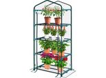 Kanwod Serra Da Giardino Trasparente A 4 Ripiani Con Porta Avvolgibile, 158X68X50 Cm