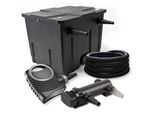 Set Completo Sunsun: Filtro Per Laghetti CBF-350 Fino A 12000 L Come Filtro A Flusso Continuo, Pompa Per Laghetti NEO7000 Supereco 7000L/H 50W, Chiarificatore Per Laghetti CUV-318 Con Chiarificatore Uvc 18W, Tubo Per Laghetti Da 25M 25 Mm (1")"