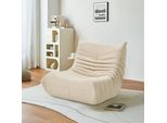 Divano Singolo Poltrona Poltrona, Con Sgabello, Beige