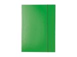 Cartella Esselte A4 253, Triplice, Cartone Lucido, Elastico Verticale, Verde, 10 Pz