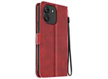 Avizar, Blackview Wave 6C Wallet Cover, Custodia A Portafoglio Con Cinturino, Rosso
