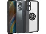 Avizar, Custodia Per Cellulare Per Oppo A58 Anello In Metallo, Supporto Video, Nero