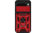 Mayaxess, Custodia Protettiva Per Google Pixel 9 Pro Xl, Cover Fotocamera Con Supporto Ad Anello, Rosso