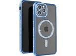 Avizar, Custodia Diamantata Per Iphone 12 Pro Max - Protezione Magsafe Con Bordo In Strass, Blu Chiaro